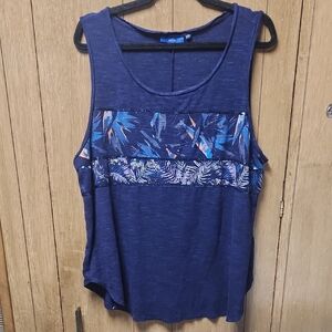 Apt. 9 Blue Graphic Relaxed Tank Top